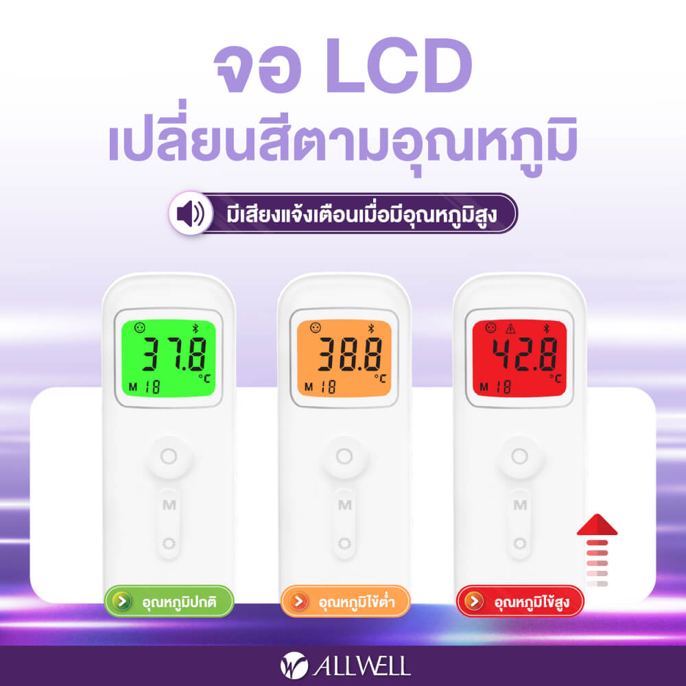  เครื่องวัดอุณหภูมิร่างกาย ALLWELL  รุ่น SmartTemp อินฟราเรด เชื่อม app ได้